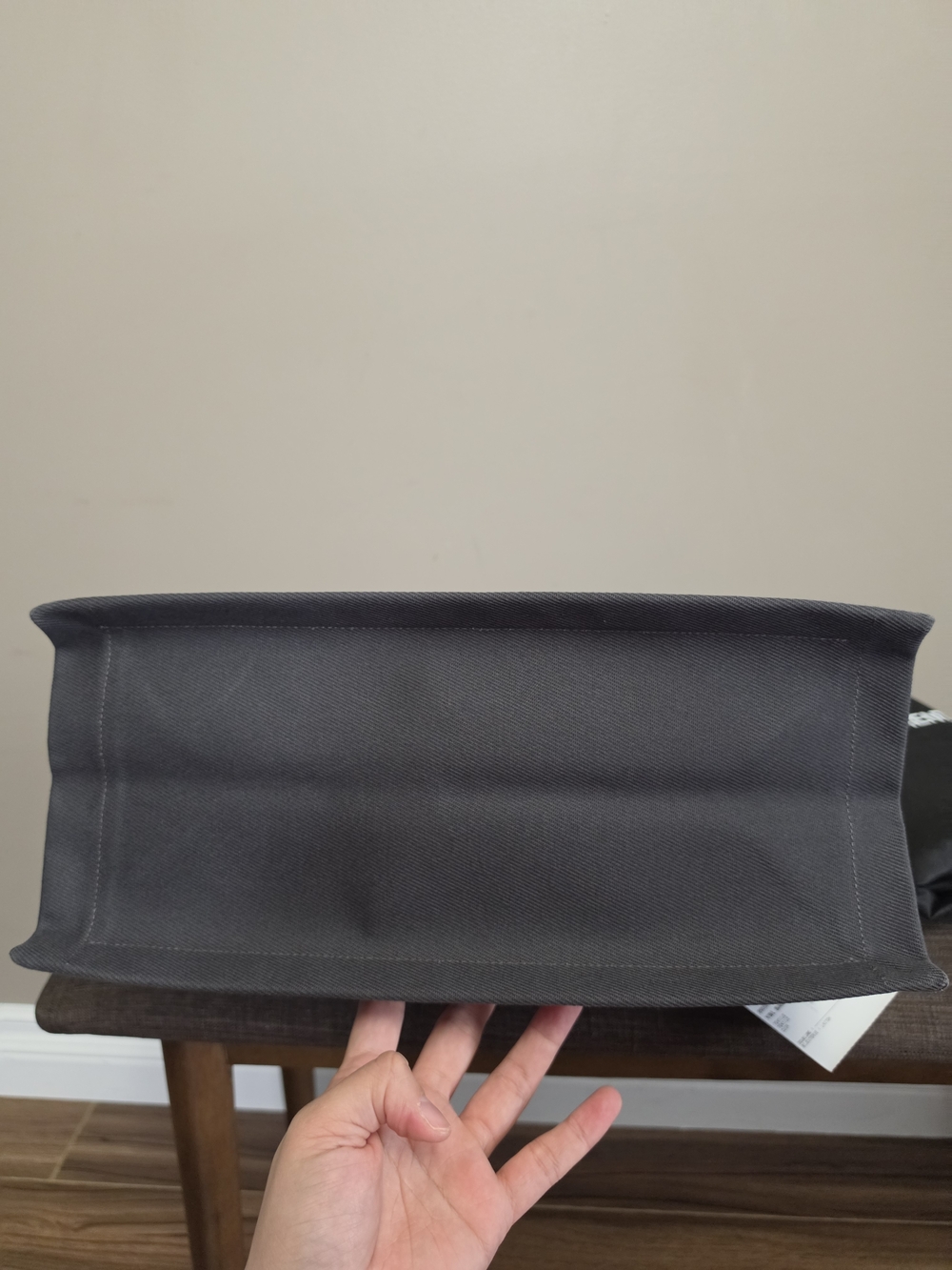 Saint Laurent Rive Gauche Canvas Tote Bag in Dark Gray - Picture 9 of 14